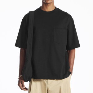 Breathable Eco-Friendly 220g Oversized Short Sleeve Men's High Quality 100% Cotton O-Neck T-Shirt Custom Logo Printed Solid - Product Image 6