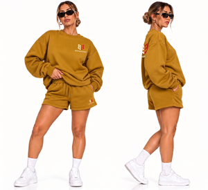Ensemble survêtement gris oversize pour femme, col rond, coupe ample, deux pièces, avec cordon de serrage et poches latérales - Product Image 6
