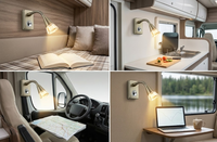 Applique murale LED 12V à bras flexible pour camping-car, éclairage de chevet pour caravane, camping-car, remorque, éclairage intérieur, lampe de travail