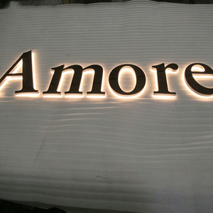 Custom 3D Acrylic & Stainless Steel Alphabet LED <b>Wall</b> Signage Illuminated <b>Logo</b> for Boutique Office - Product Image 2
