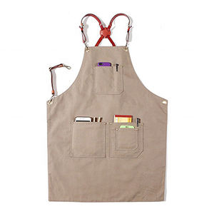 Delantales de Cintura Unisex para Barbería con Logotipo Personalizado, Delantales Negros de Cuero Invertido con Bolsillos para Barberos y Peluqueros - Product Image 2