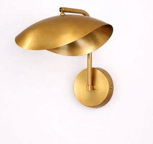 Handcrafted Brass Art Deco Round <b>Wall</b> <b>Sconce</b> | Two-<b>Light</b> <b>Wall</b> Lamp for Home Office | Vintage Designer Lighting KULSOOM - Product Image 1