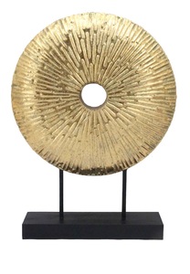Sculpture d'arbre contemporaine plaquée or, centre de table décoratif rond pour la décoration de salon et de maison - Product Image 3