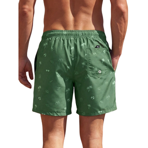 Shorts de bain imprimés respirants pour hommes, séchage rapide, taille élastique avec cordon de serrage, légers, été, XL/3XL, poches latérales - Product Image 2
