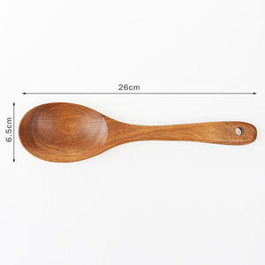Ensemble cuillère et fourchette à salade en bois écologique au design moderne, finition miroir haute brillance, couverts personnalisés pour la table - Product Image 2