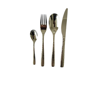 13. Ensemble de couverts de luxe 4 pièces en acier inoxydable, finition miroir, avec poignée torsadée moderne, couverts ergonomiques en métal - Product Image 3