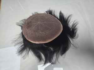 Prothèse capillaire complète en dentelle, cheveux humains indiens Remy, bouclée pour hommes, densité 100%, longueur courte TAZ HAIR BANGLADESH - Product Image 4