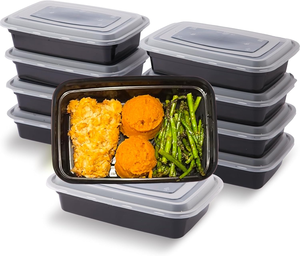 28oz Industrial Meal Prep <b>Container</b> Reusable <b>Plastic</b> <b>Food</b> Storage <b>Containers</b> Lids Fits Microwave Freezer Noodle Chewing Gum - Product Image 1