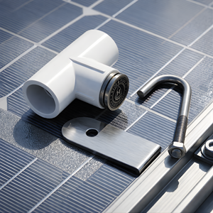 HYDROPLUS INTERNATIONAL Solar Rooftop OEM Supply Jet <b>Spray</b> Cleaning Nozzle SS304 Adjustable J Bolt PVC Tee Connector Panel Kit - Product Image 1