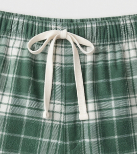 Pantalon de pyjama ample en flanelle pour homme, 100 % coton, coupe longue et décontractée, taille élastique à cordon, motif écossais - Product Image 4
