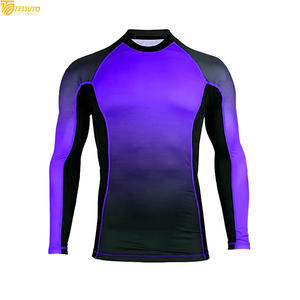 Camiseta de Compresión de Manga Larga Personalizada para Hombre, para BJJ, MMA, Fitness, Grappling, Sublimada con Degradado, Ropa de Entrenamiento - Product Image 5