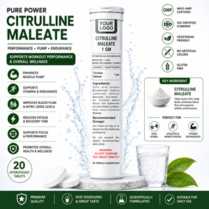 Complément pré-entraînement effervescent le plus efficace, citruline maléate, fibres alimentaires, comprimés, marque privée pour adultes - Product Image 2