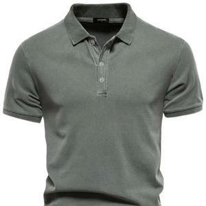 Polo de algodón minimalista para hombre – Camiseta moderna de estilo casual elegante - Product Image 4