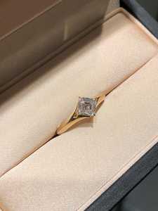 Sparkly 1.01 Carat Asscher Cut Diamond Signet <b>Ring</b> 14K Yellow Gold With Lab Grown Engagement <b>Proposal</b> Gift For Bridle Charms - Product Image 3