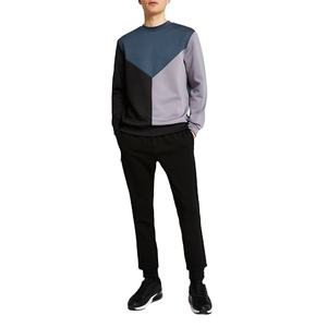 Sweat-shirt personnalisé à blocs de couleur géométriques, design patchwork, en polaire tricotée avec empiècements, col rond, pull vierge pour l'hiver - Product Image 5