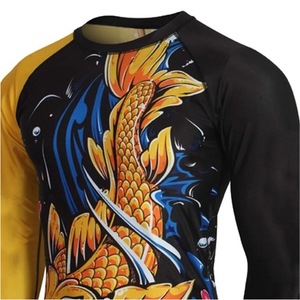 Grappling MMA Rash Guard <b>Design</b> Your Own Digital Print <b>Compression</b> <b>Shirt</b> BJJ <b>Custom</b> Printed Men's Anti-Bacterial UPF50 Fortleo - Product Image 1