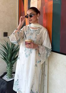 Launching New Designer Party Wear Look Pur Satin Rayon <b>Top</b> & Pajama Farchi With Dupatta set - Product Image 4