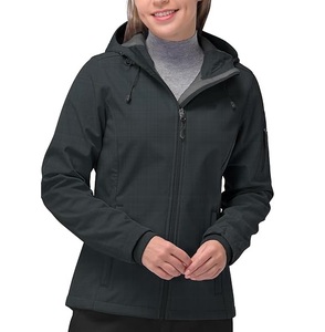 Veste softshell noire avec logo personnalisé, imperméable et respirante, pour femmes, avec capuche, pour une utilisation en extérieur - Product Image 5