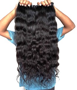 Cabello Virgen de la India del Sur con Ondas Sueltas, Toupee Central de 32 Pulgadas, Color Negro Natural - Product Image 2