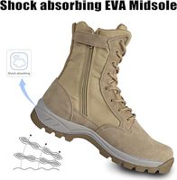 Bottes tactiques pour hommes, légères, durables, avec fermeture éclair latérale, respirantes, pour le travail et les activités de plein air