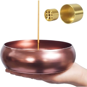 Luxury Brass Incense Burner Bowl Metal <b>Stick</b> Catcher Holder Ash Tray for Aromatherapy Meditation Yoga Home Decor Incense Burner - Product Image 1