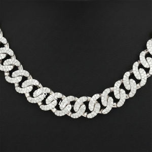 Exclusive Designer Men's <b>925</b> <b>Sterling</b> <b>Silver</b> Hip Hop Cuban <b>Chain</b> Gold Lab Grown Cut VVS Clarity Diamonds High Quality Jewelry - Product Image 2