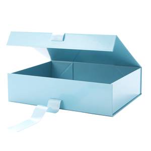 Caja de Regalo Magnética Rígida Plegable Ecológica TH CBB-556, Caja de Papel Azul Plegable con Logotipo Personalizado, Empaque de Regalo de Lujo - Product Image 2