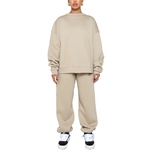 Conjunto Deportivo Casual para Mujer de Alta Calidad, Color Sólido, 100% Algodón/Poliéster, Transpirable, de Longitud Completa - Product Image 1