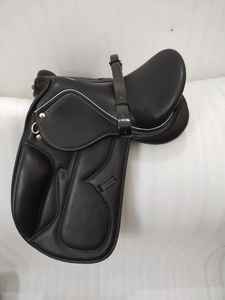 Sillín de caballo inglés multiusos de cuero genuino, sillín de salto de doma occidental para montar a caballo - Product Image 3