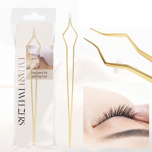 แหนบต่อขนตาแบบมืออาชีพ สแตนเลสสตีล ปลายหยัก ดีไซน์ร่องรูปตัววี ทนทาน - Product Image 2