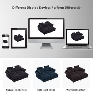 Nuovo Divano Moderno in Velluto a Coste 85.8, Comodo Divano a 4 Posti con Seduta Profonda, Divano Componibile con Pouf Cloud per Soggiorno - Product Image 6