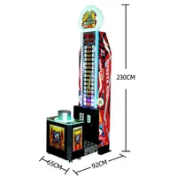 Machine de test de force Hammer King à monnayeur avec rédemption de prix en plastique pour centres de divertissement