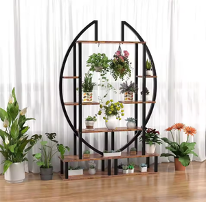 Support de plantes moderne en métal et bois, étagère à plusieurs niveaux pour pots de fleurs, présentoir de jardin pour la décoration de la maison et du balcon - Product Image 3