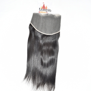 Cheveux humains indiens bruts non traités, frontale 13*6, double trame tissée à la machine, couleur naturelle noire, vente en gros - Product Image 5