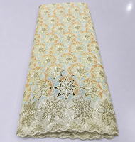 Tissu en dentelle suisse africaine en gros, tissu en dentelle brodée, tissu en dentelle suisse voile, tissu en dentelle à sequins pour robe de mariée Aso Ebi