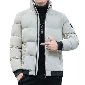 Custom Heavy Designer Puffer <b>Jacket</b> OEM Oversized Men's <b>Winter</b> Stand Collar Windproof Reversible Eco-Friendly Shiny 100% Nylon - Product Image 1
