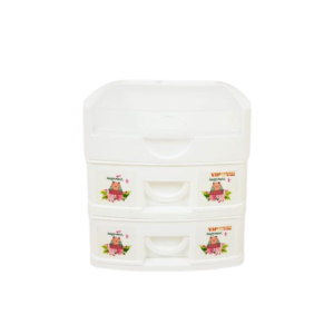 Mini armoire de bureau moderne multi-usages en plastique empilable moulé par injection, 3 tiroirs pour ranger la papeterie, les cosmétiques et les accessoires - Product Image 2