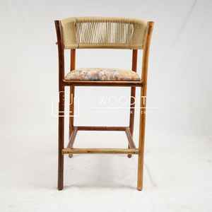 เก้าอี้บาร์ทรงสูงฐานไม้มะม่วงแท้ ดีไซน์หรูหราทันสมัยปี 2026 สไตล์นอร์ดิก สำหรับเคาน์เตอร์ครัว เป็นมิตรกับสิ่งแวดล้อม - Product Image 4