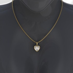 <b>Heart</b> Cut Moissanite Pendant Solid Gold Certified <b>Heart</b> Lab Grown Diamond Pendant Necklace Jewelry for Gift - Product Image 1