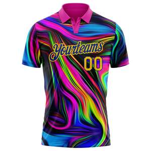 Personalized Sublimation Golf Polo 100% Polyester Sports Team Shirt <b>Custom</b> Club Uniform OEM Wholesale Printed Logo Athletic Wear - Product Image 2