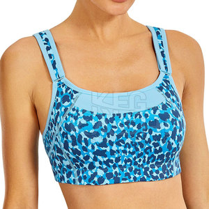 Soutien-gorge de sport simple personnalisé pour femme, design croisé devant et dos, en tissu respirant écologique mélange nylon/spandex - Product Image 3