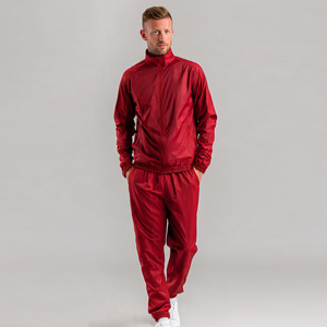 Ensemble de survêtement coupe-vent pour homme, veste à col montant, pantalon d'entraînement imperméable, 100% polyester, survêtement d'entraînement coupe-vent pour homme - Product Image 3