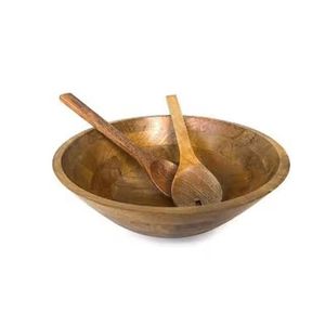Cuenco de Madera Artesanal con Pedestal, Cuenco Decorativo de Madera Maciza, Cuenco Rústico para Frutas y Ensaladas, Centro de Mesa para Cocina y Comedor - Product Image 1