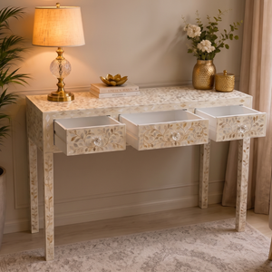 Mesa Consola Moderna de Lujo con Incrustaciones de Madreperla, Diseño Personalizado, Decoración para el Hogar, Muebles de la India - Product Image 5
