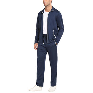 Ensemble de survêtement pour homme à col montant, poches latérales zippées, de haute qualité, respirant, léger, pour l'entraînement sportif et le jogging - Product Image 6