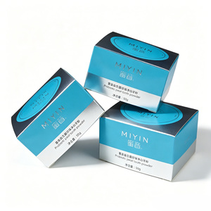 Boîte à double paroi en carton blanc premium pour poudre dentifrice probiotique en perles avec estampage à chaud <span class=keywords><strong>argent</strong></span>é, idéale pour les marques de soins bucco-dentaires - Product Image 1