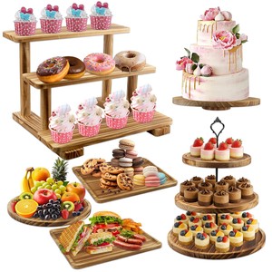 Handcrafted Teak <b>Wood</b> Multi-Tier Cake Stand Wholesale | Artisan Moradabad - Product Image 4