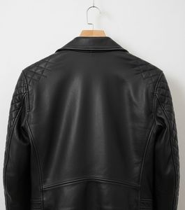 Men’s Black Leather Biker <b>Jacket</b> <b>Slim</b> <b>Fit</b> Motorcycle Style <b>Jacket</b> with Zipper Closure - Product Image 2