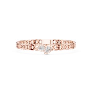Bracelet chaîne à maillons double diamant en or rose 18 carats - Product Image 1
