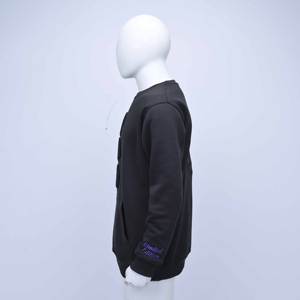 Sweat-shirt en molleton de coton noir de qualité supérieure, personnalisé avec logo du fabricant, broderie serviette, manches longues, pour hommes - Product Image 3